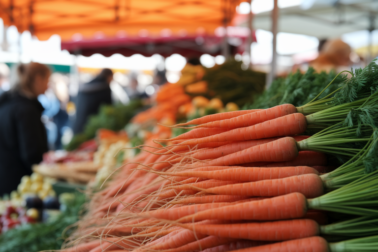 carottes-marche-fermier-feuilles-vertes