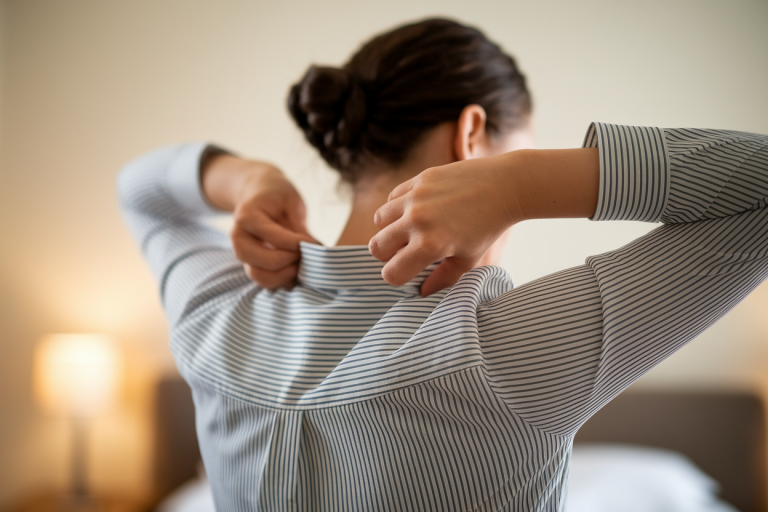 femme-dos-epaules-chemise-inconfort