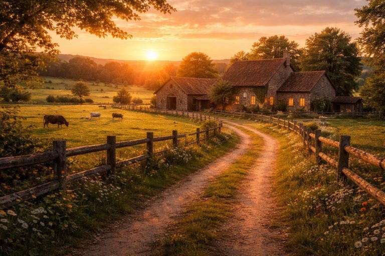 chemin-ferme-pierre-coucher-soleil