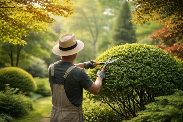 jardinier-taillant-arbre-jardin-verdoyant